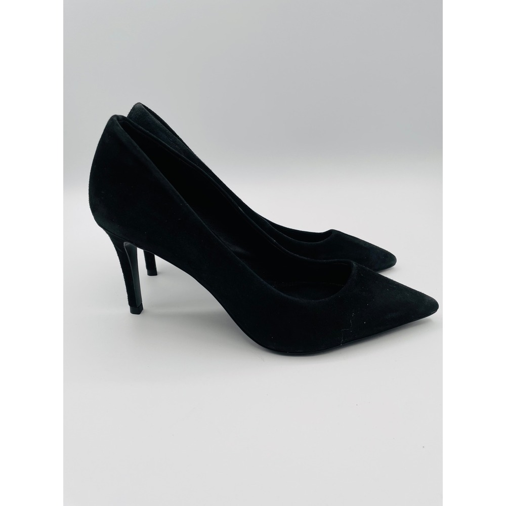 Michael Kors Pump Black Suede Pointed Toe Heels Women Size 7 Office Formal EUC